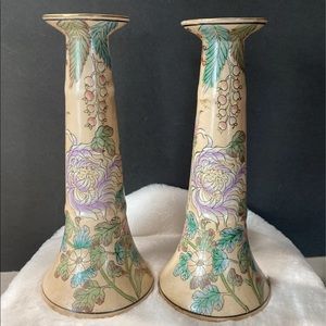 Vintage Hand-painted Candlestick Holders